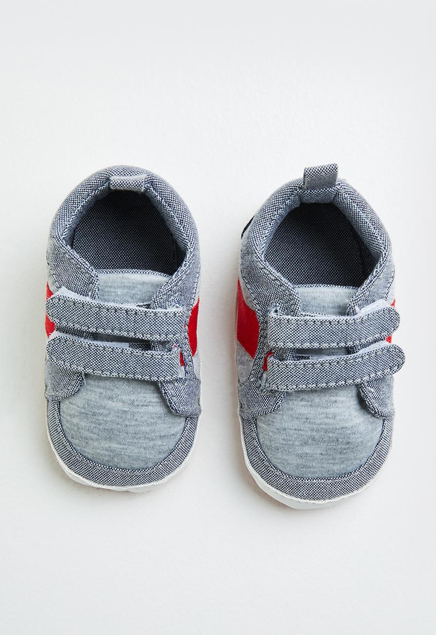 Pop Candy - Baby boys sneaker - grey melange/red