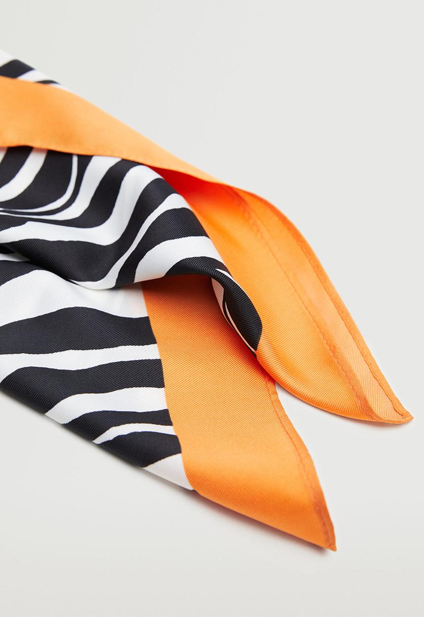 MANGO - Animal print scarf - black
