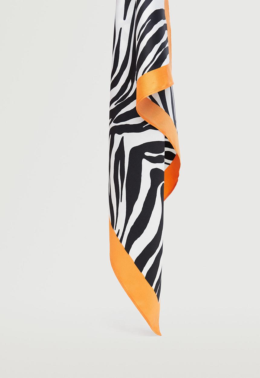 MANGO - Animal print scarf - black