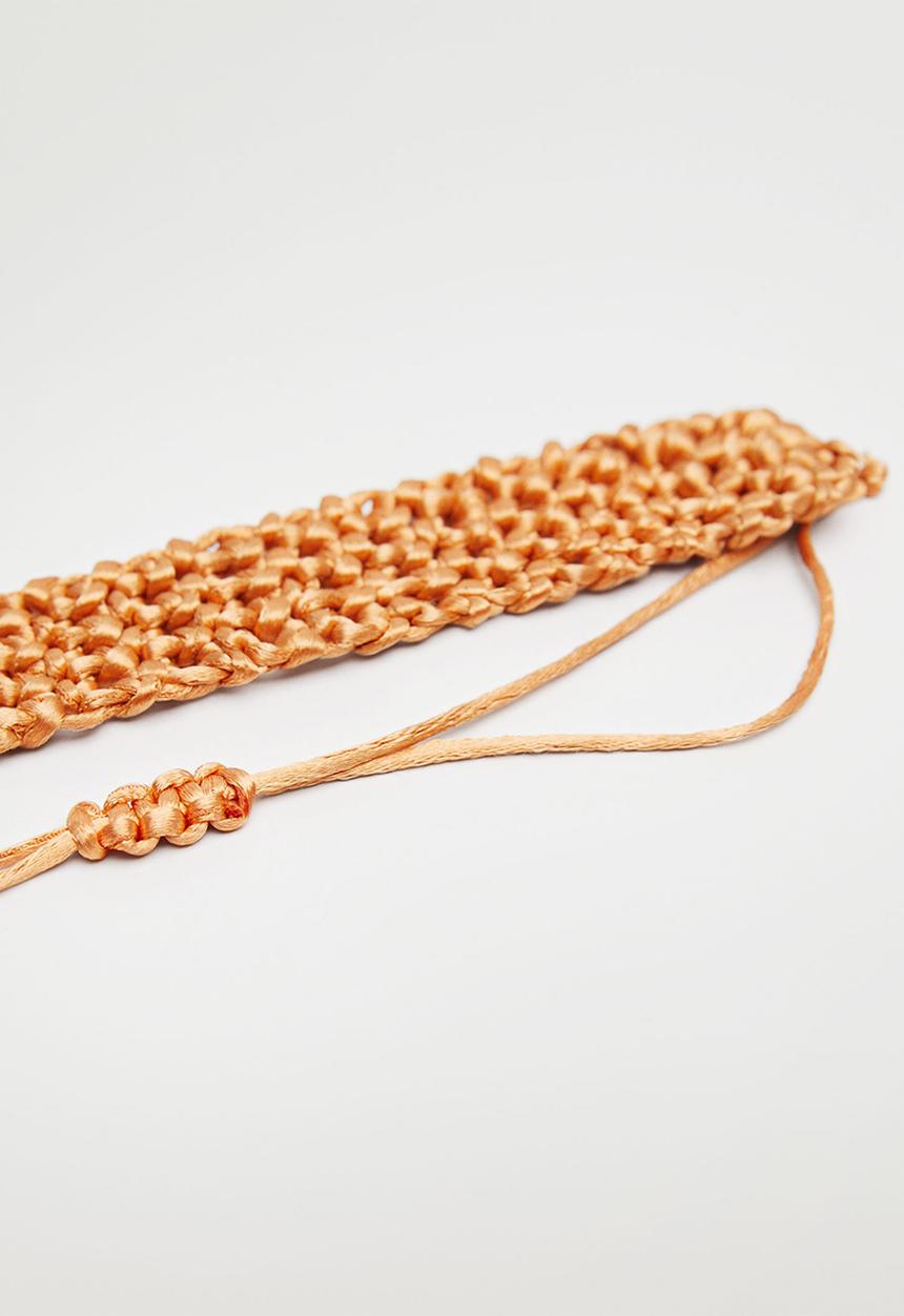 MANGO - Choker braided necklace - orange