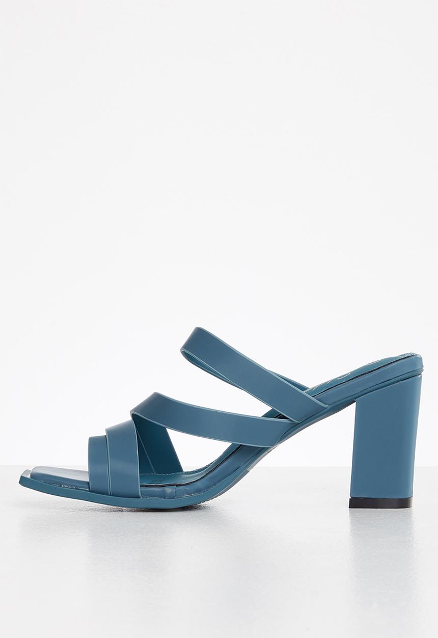 Seduction - Strappy square toe mule heel - teal