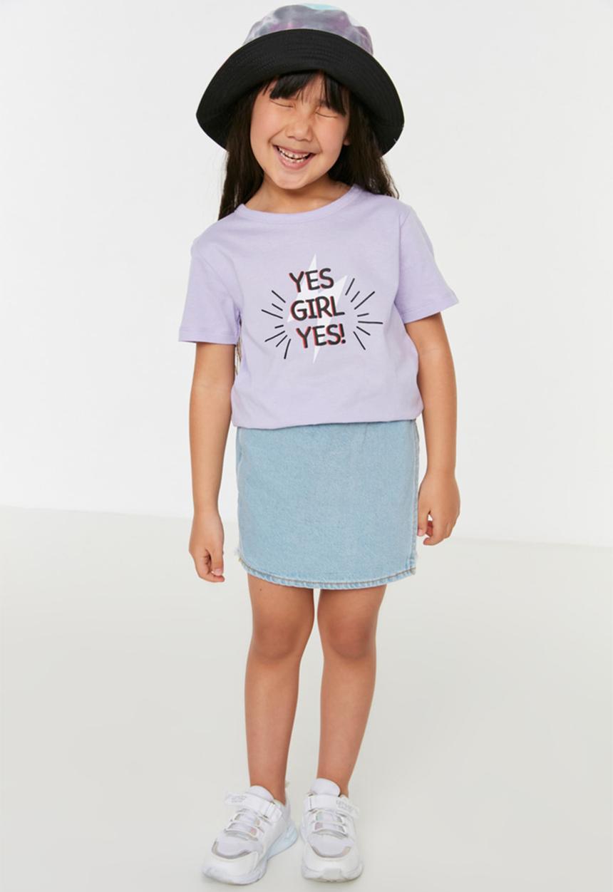 Trendyol - Yes girl yes tee - lilac