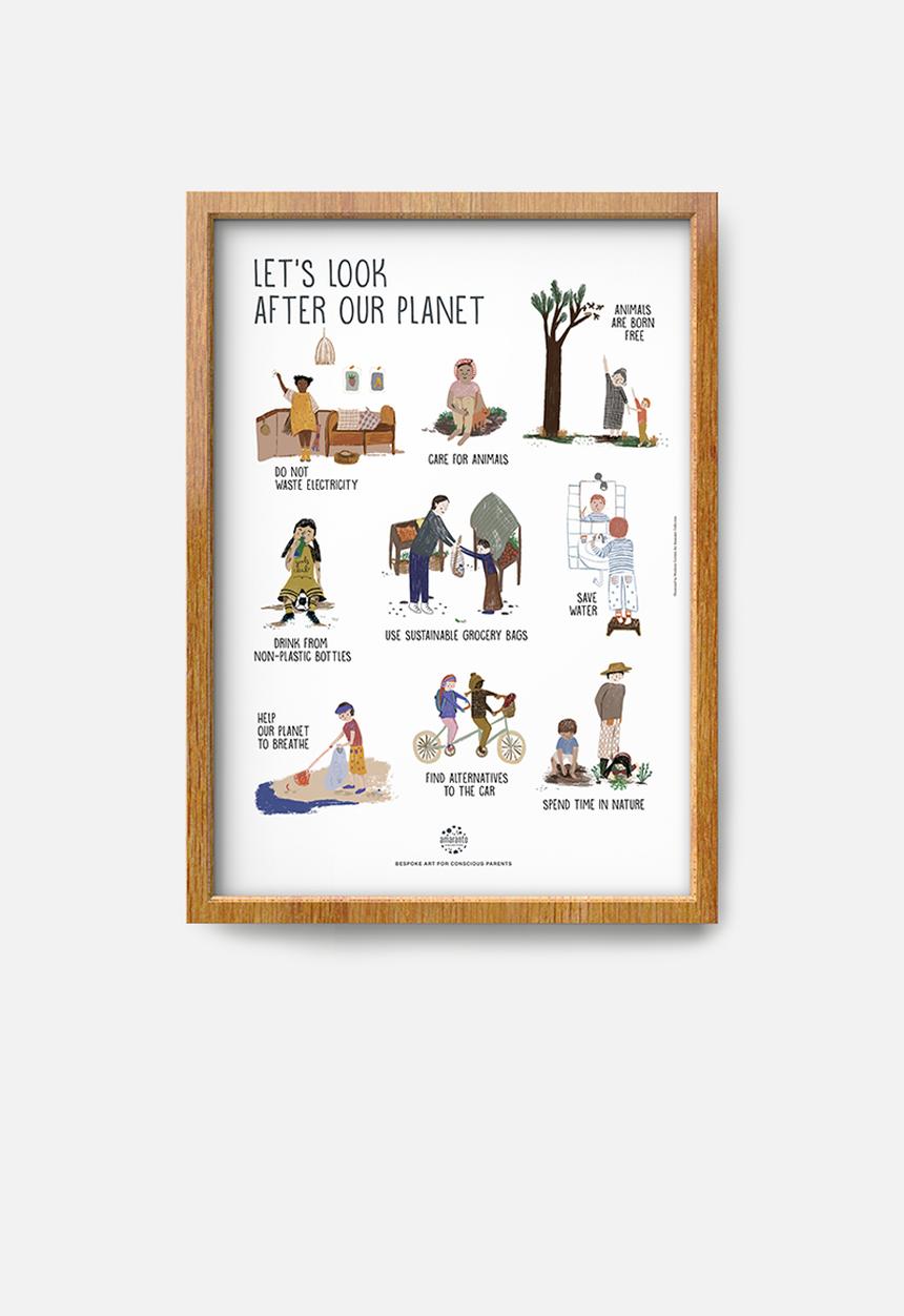 Amaranto Collection - Let’s look after our planet – framed