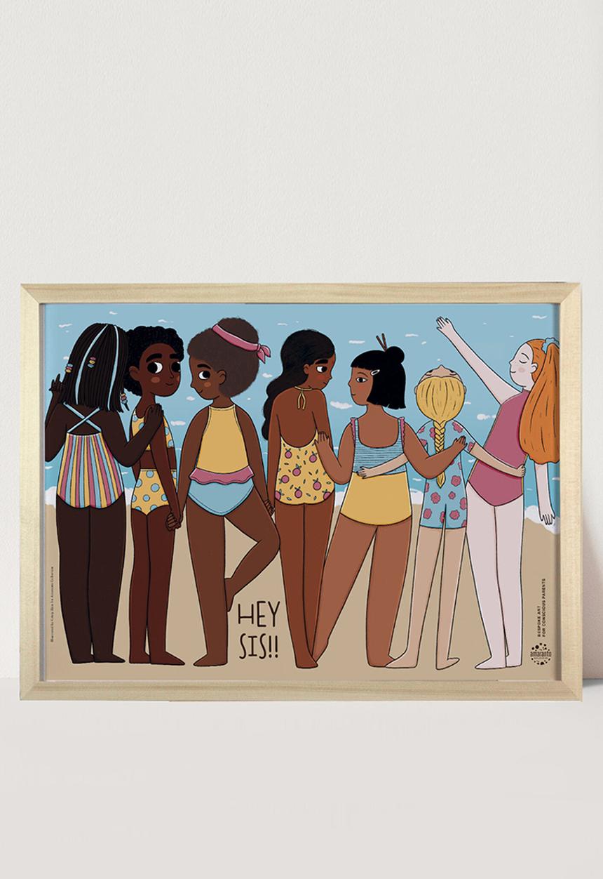 Amaranto Collection - Hey sis (beach) - framed