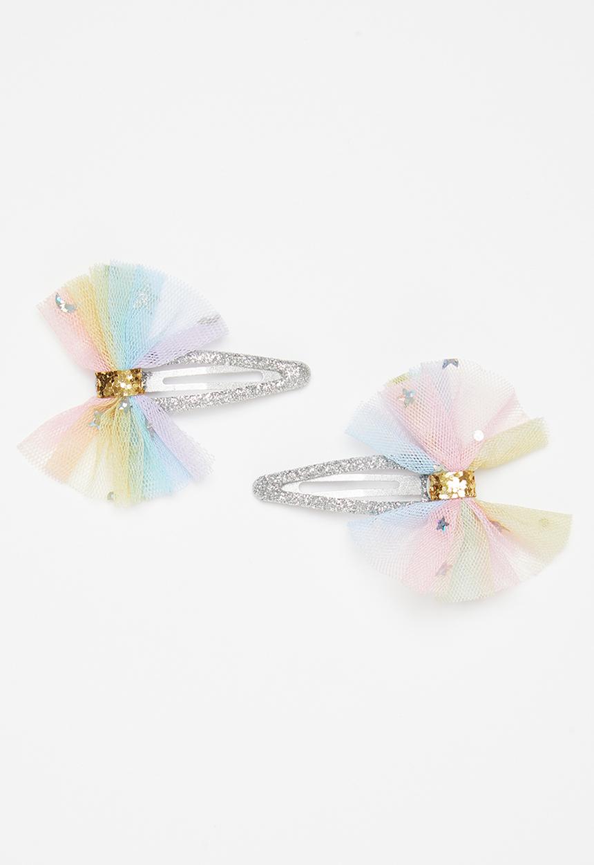 Pop Candy - Bow glitter hair clips - multi