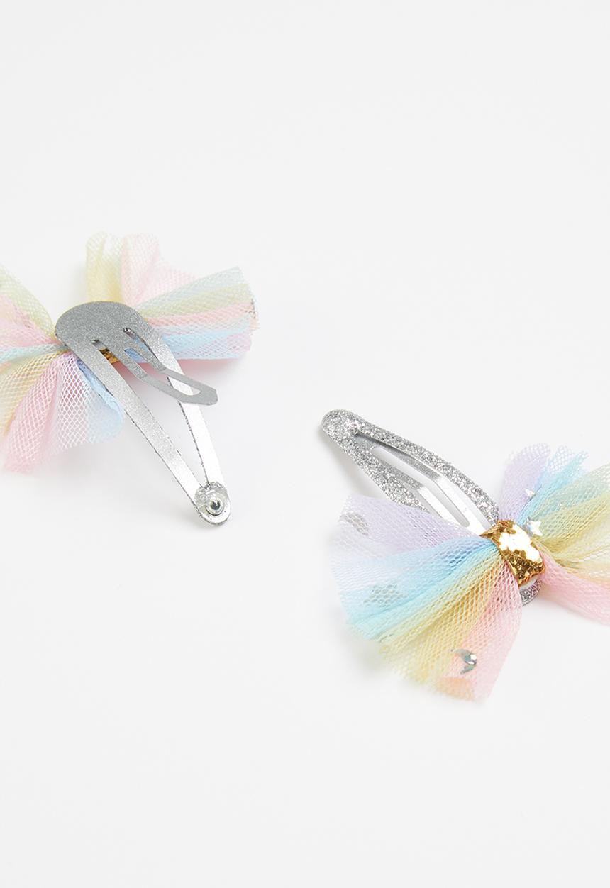 Pop Candy - Bow glitter hair clips - multi