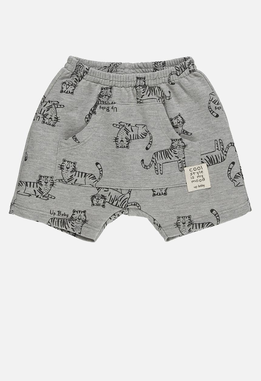 UP Baby - Bodysuit and sweat bermuda - white & grey