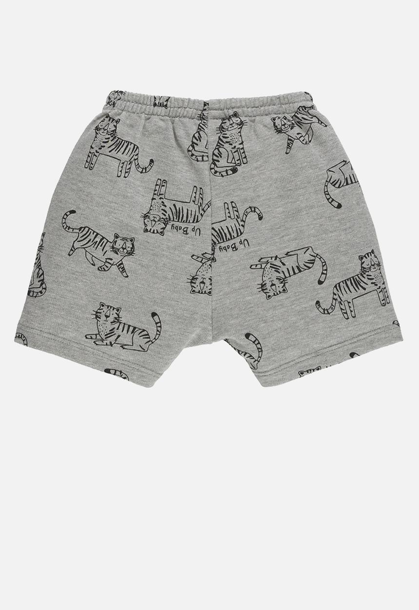 UP Baby - Bodysuit and sweat bermuda - white & grey