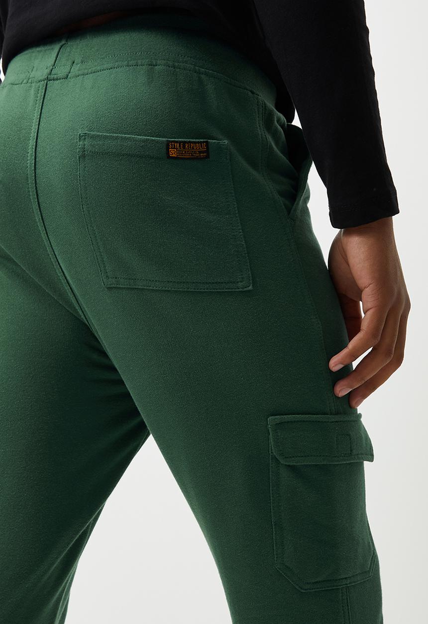 STYLE REPUBLIC - Slim fit cargo sweatpant - khaki green