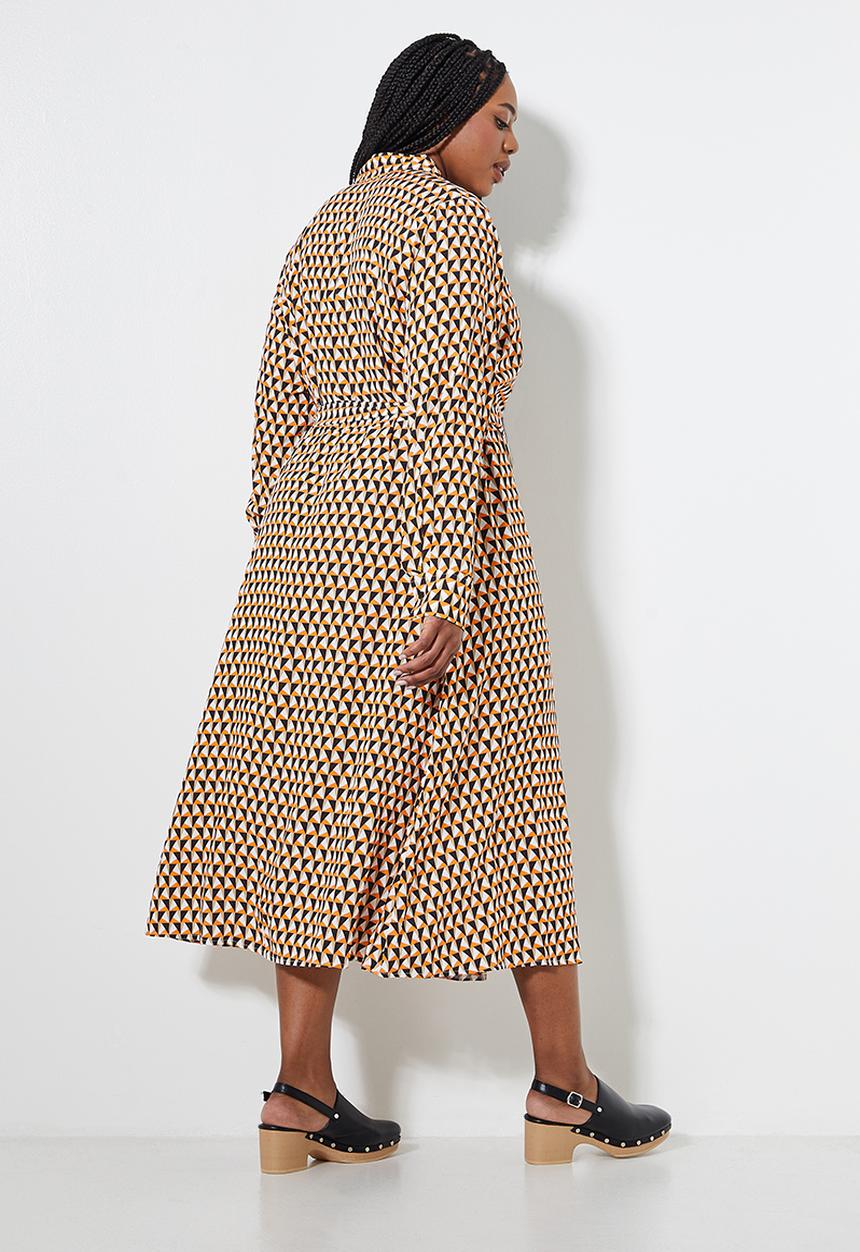 Superbalist - Fit and flare shirt dress - pop geo