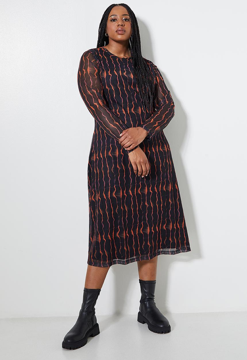 Superbalist - Mesh midi dress - blurred orange lines