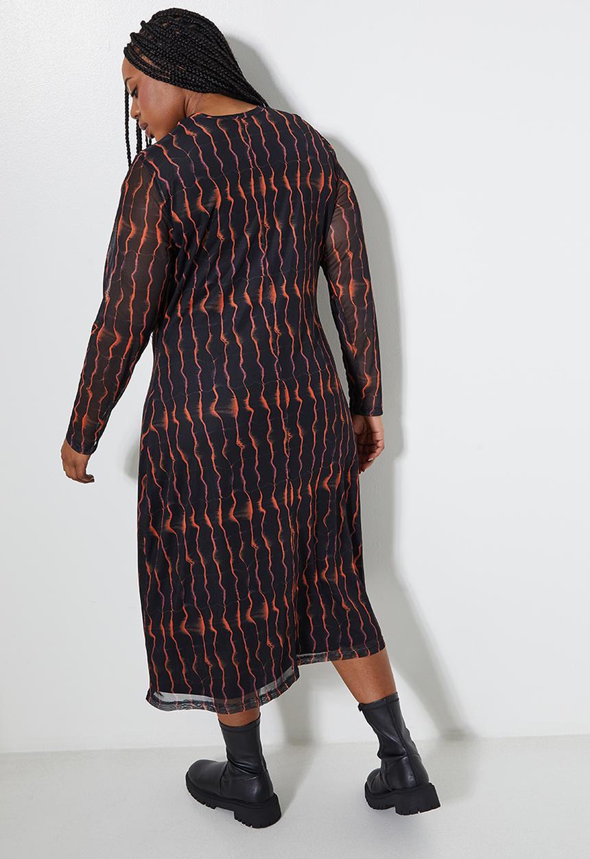 Superbalist - Mesh midi dress - blurred orange lines