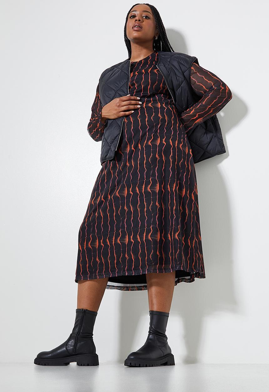 Superbalist - Mesh midi dress - blurred orange lines