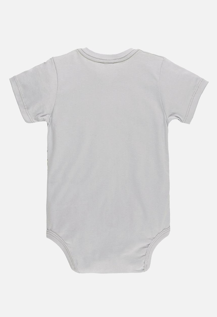 UP Baby - Bodysuit and sweat bermuda - light grey & green