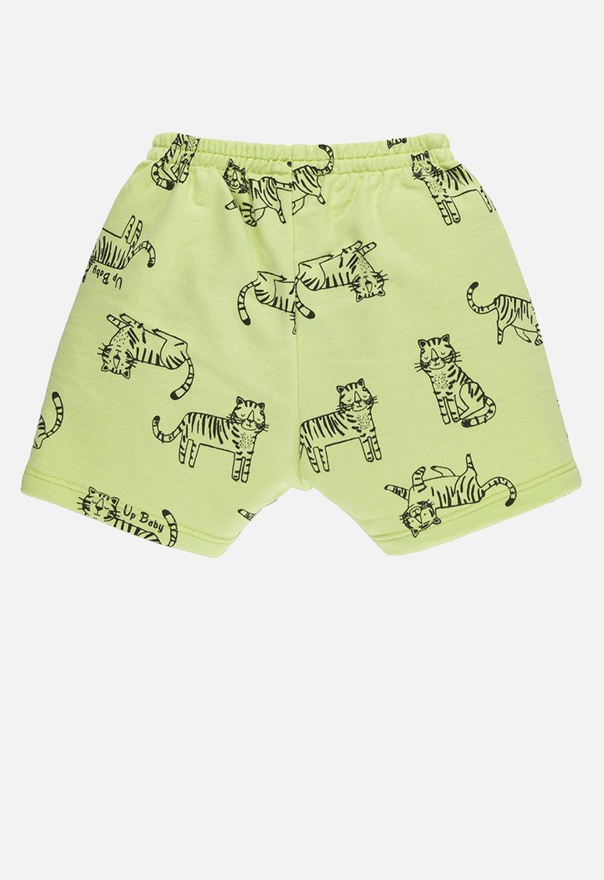 UP Baby - Bodysuit and sweat bermuda - light grey & green