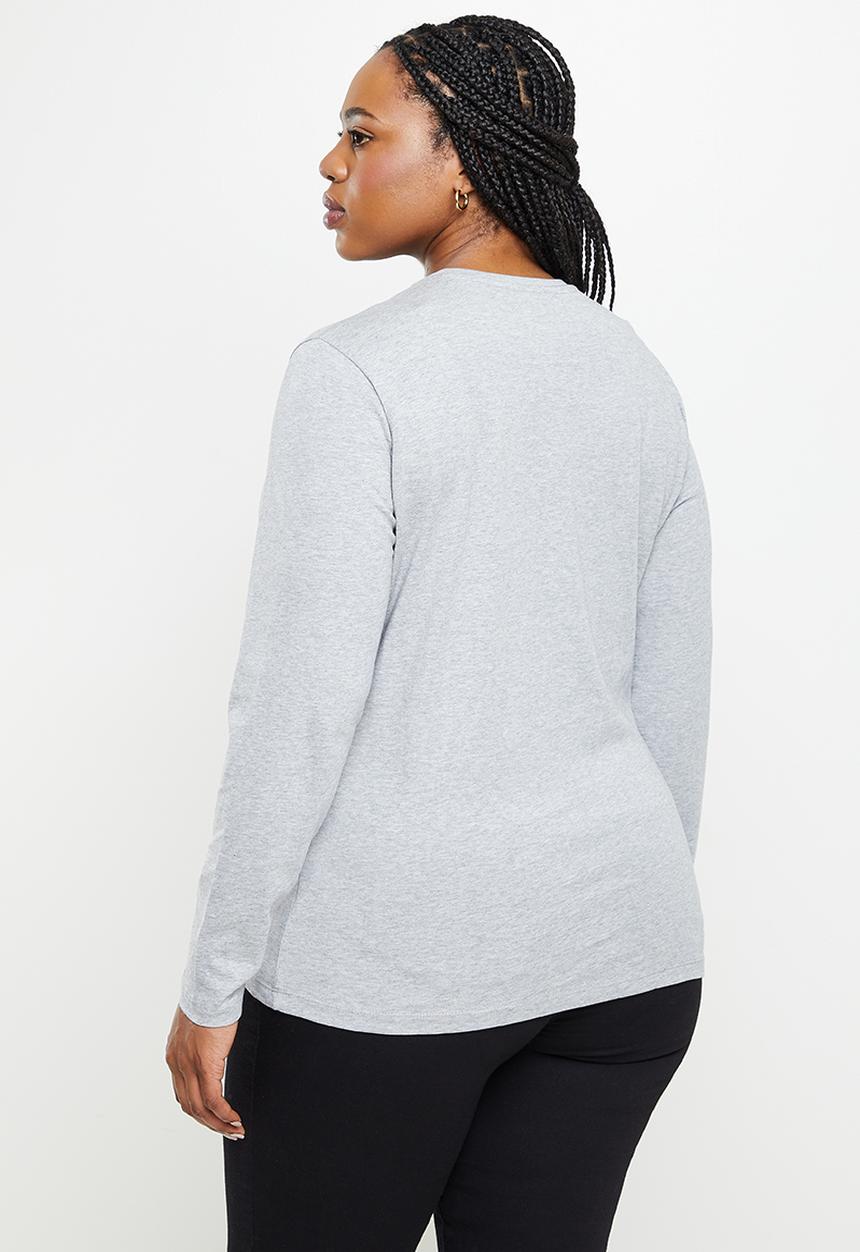 POLO - Plus woman sport tee - grey melange