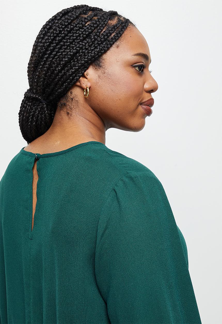 edit Plus - Pleated midi dress - emerald green