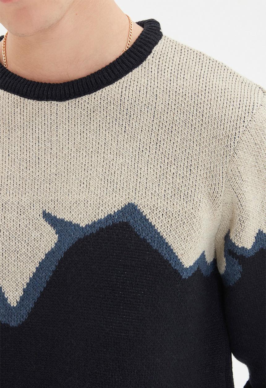 Trendyol - Greg slim fit patterned knit - navy