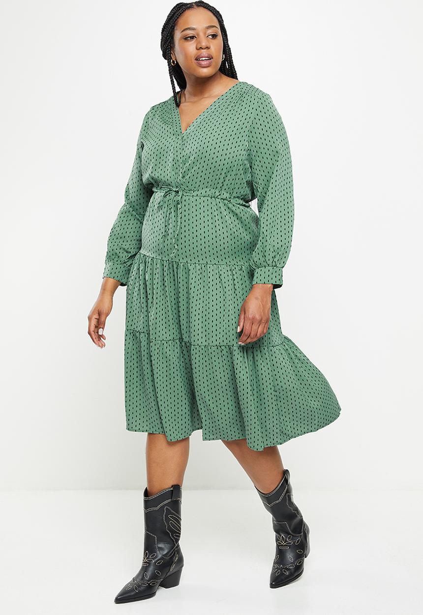 dailyfriday - Tiered belted midi1 - green