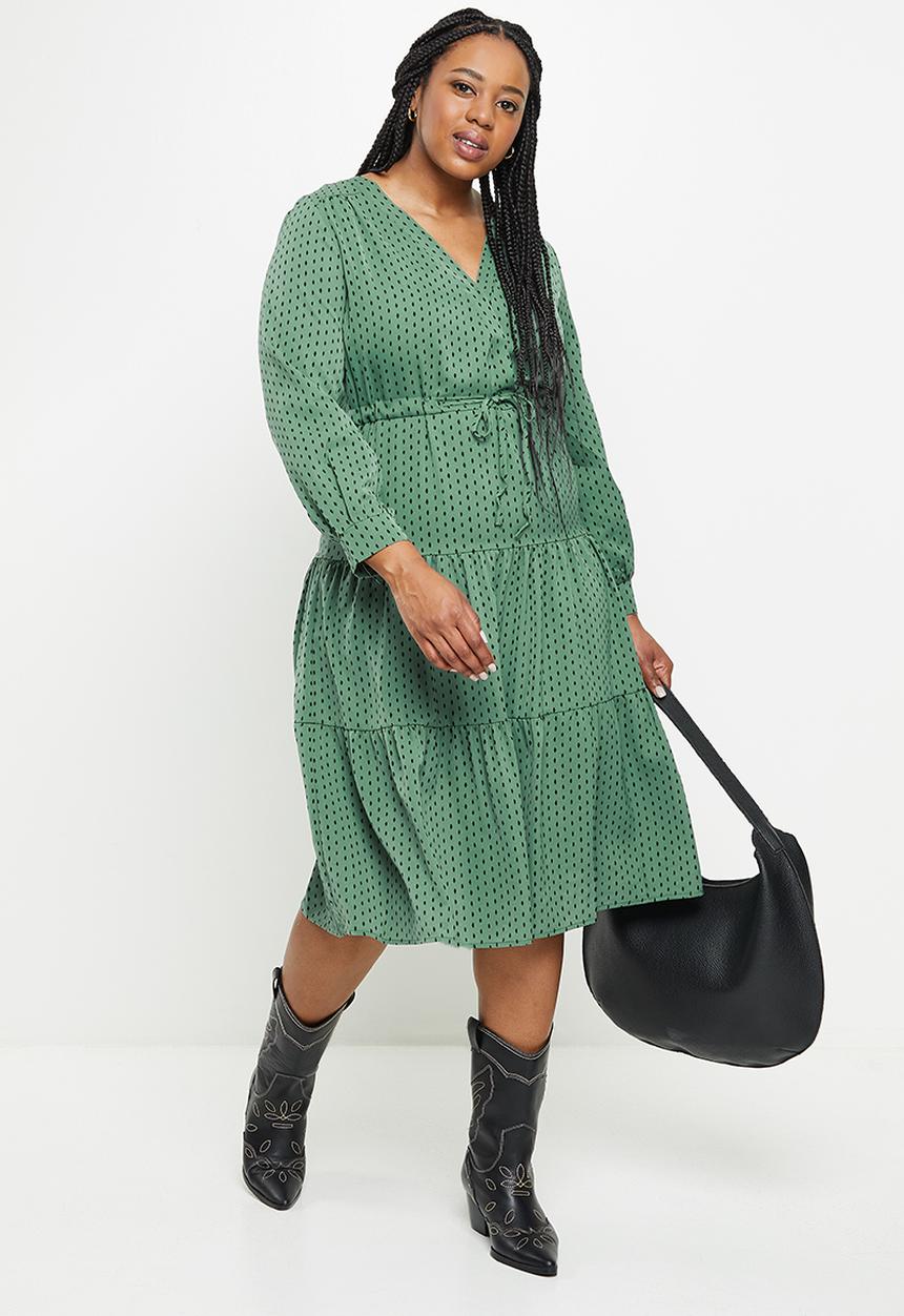 dailyfriday - Tiered belted midi1 - green