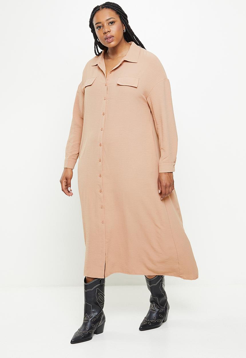 dailyfriday - Maxi shirt dress2 - khaki