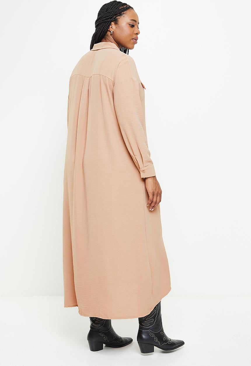 dailyfriday - Maxi shirt dress2 - khaki