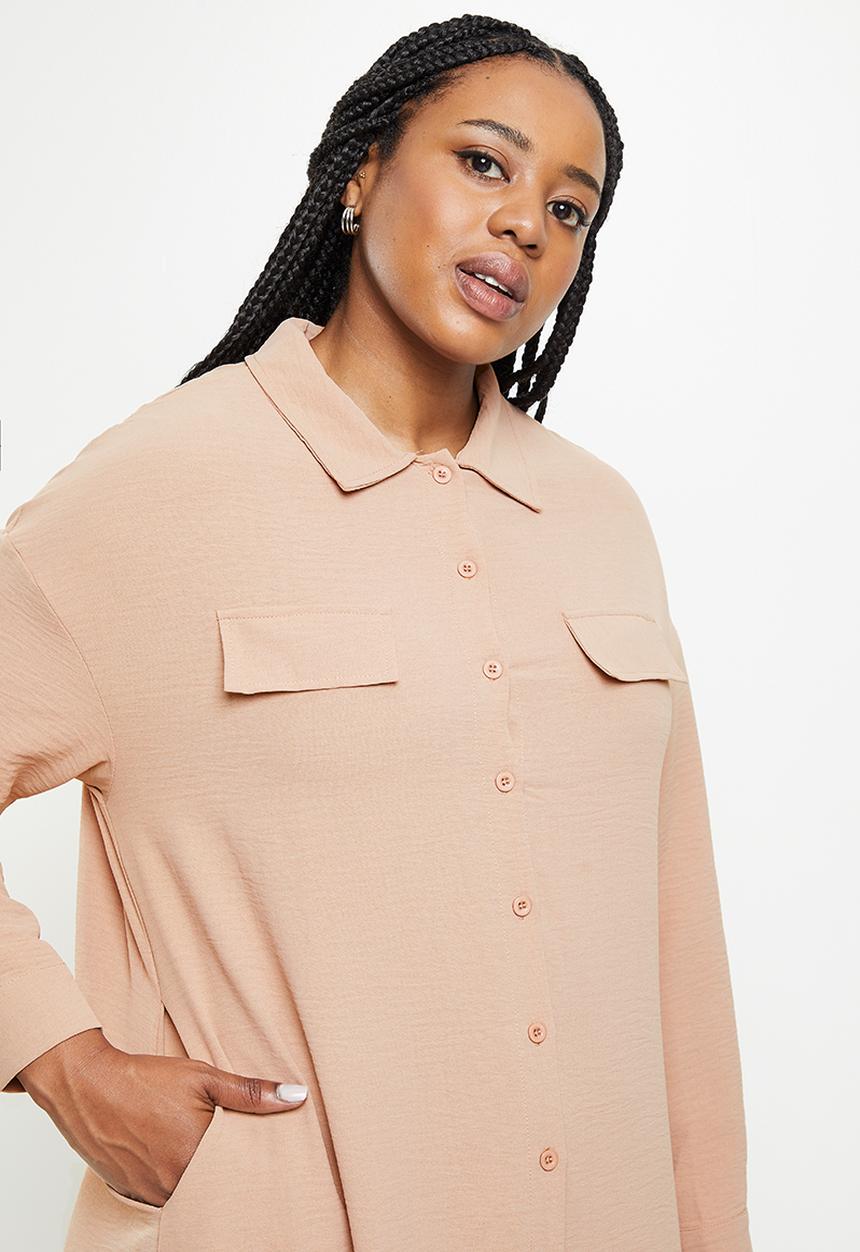 dailyfriday - Maxi shirt dress2 - khaki