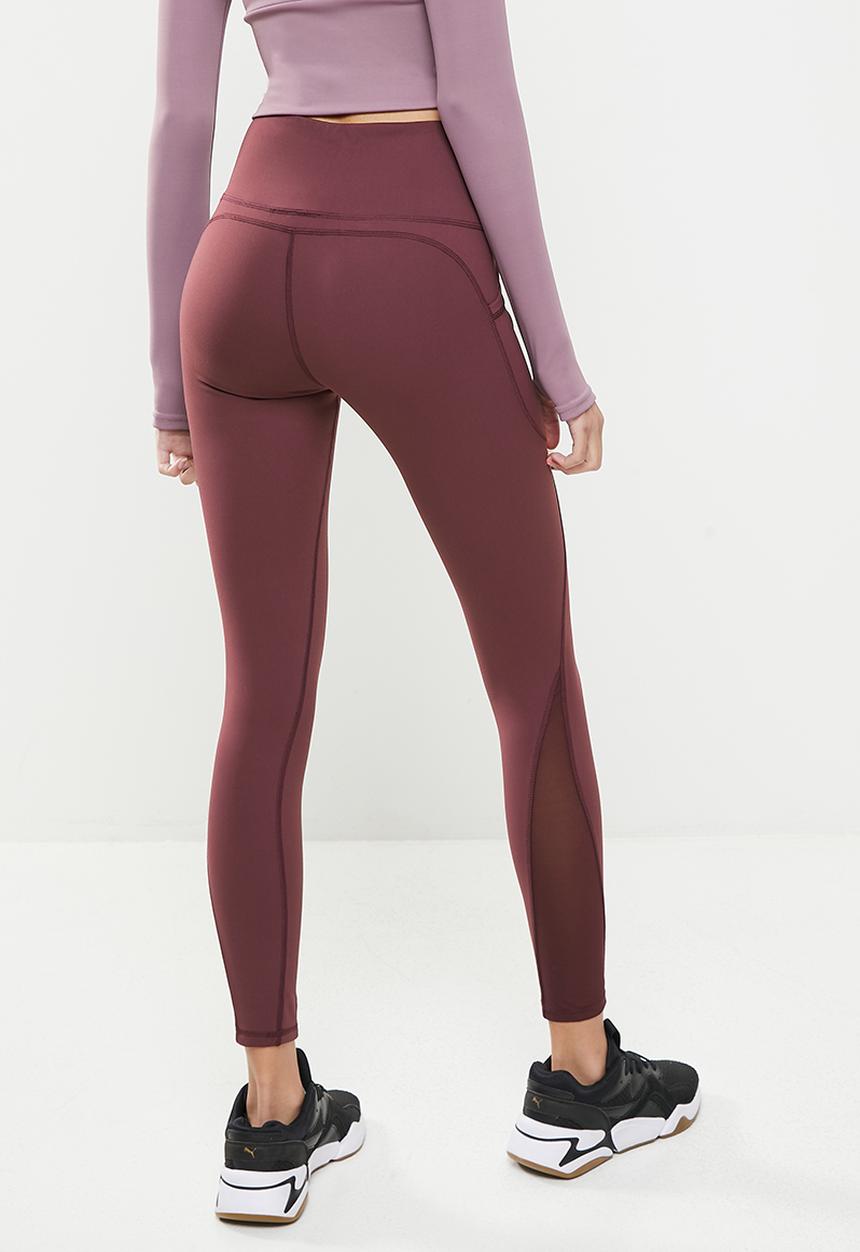 dailyfriday - Mesh insert active leggings - burgundy