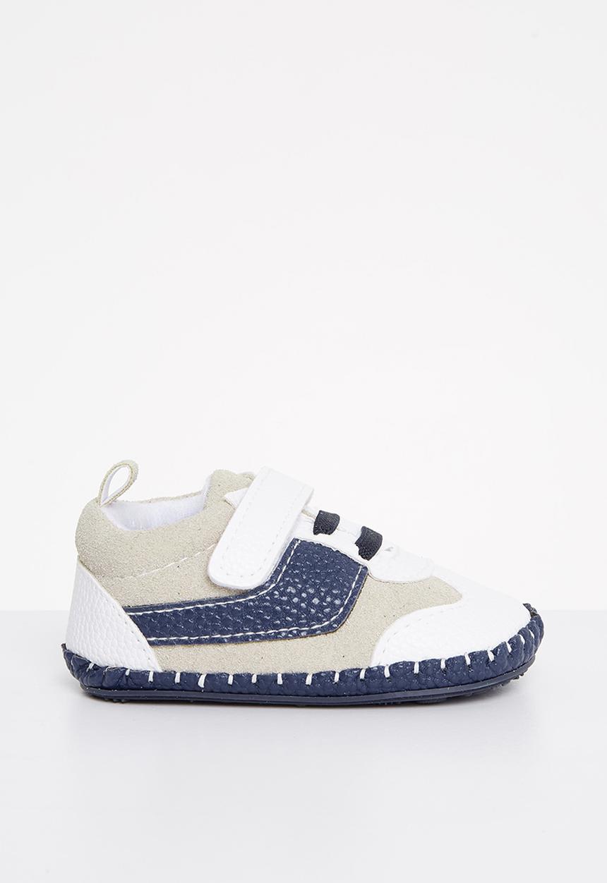 Pop Candy - Baby boys soft sneaker - white & navy