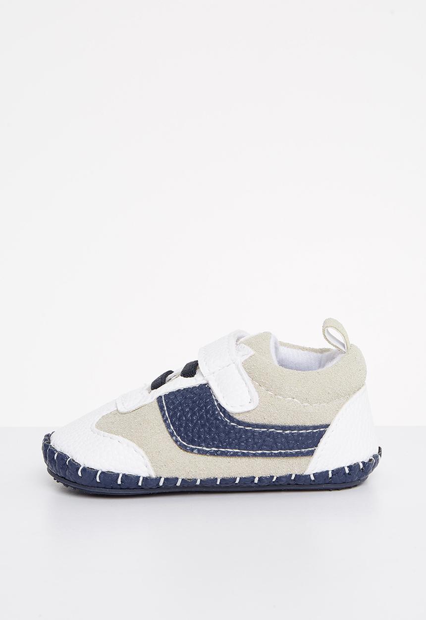 Pop Candy - Baby boys soft sneaker - white & navy