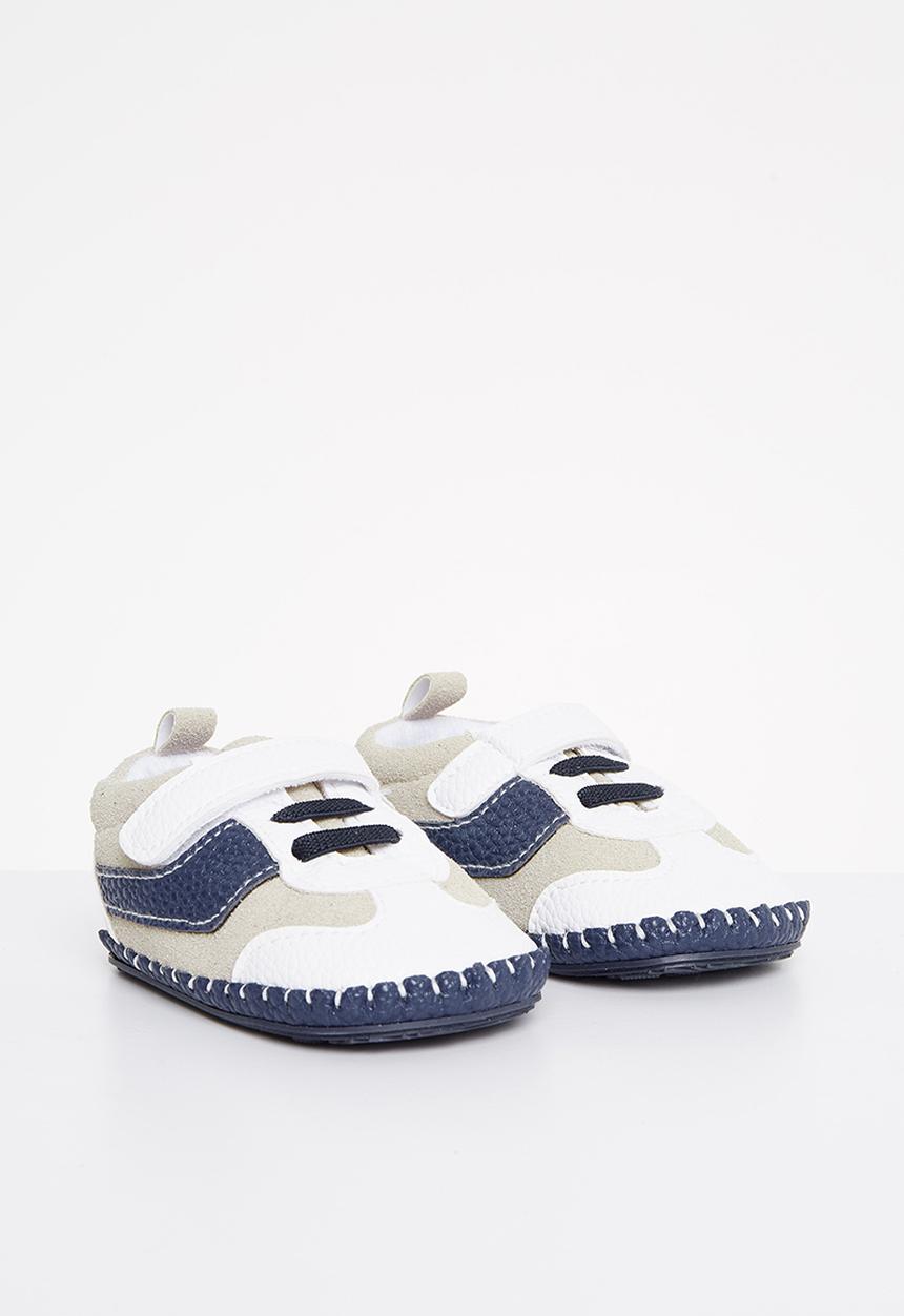 Pop Candy - Baby boys soft sneaker - white & navy