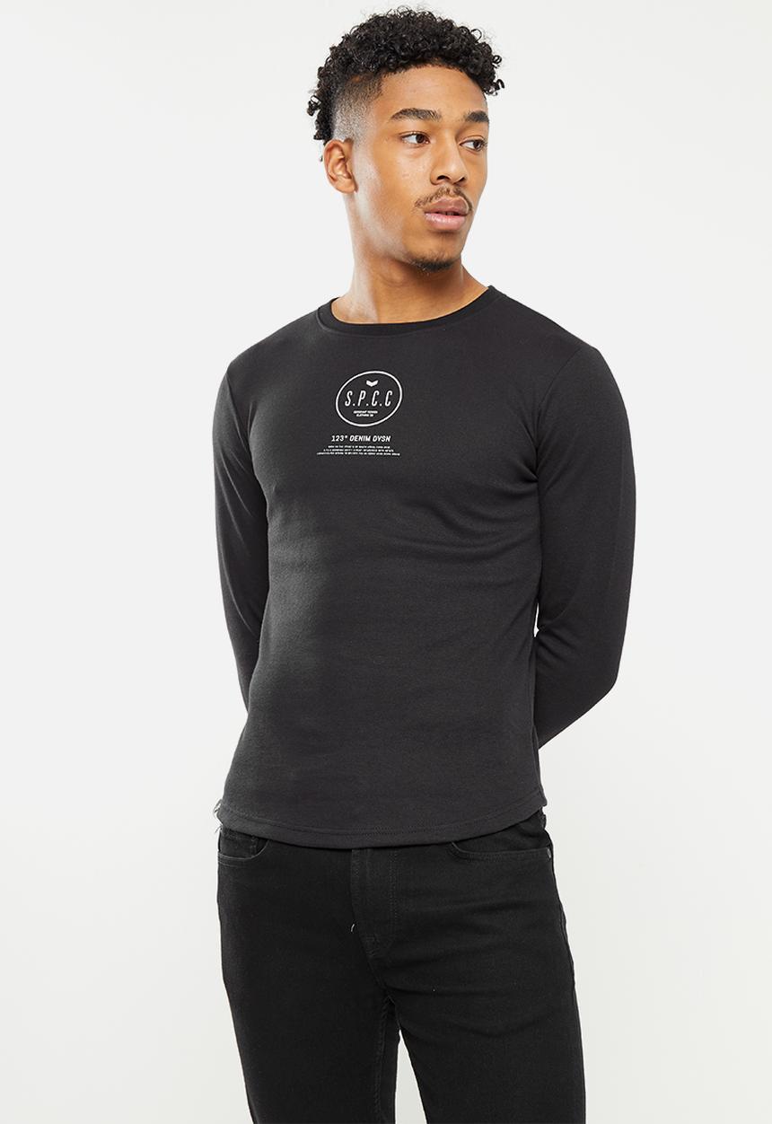 S.P.C.C - Lamont long sleeve scooped hem - black