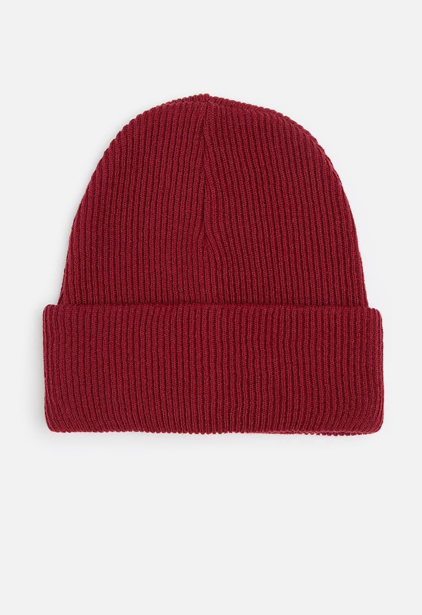 Superbalist - Erik ribbed knit beanie - burgundy 