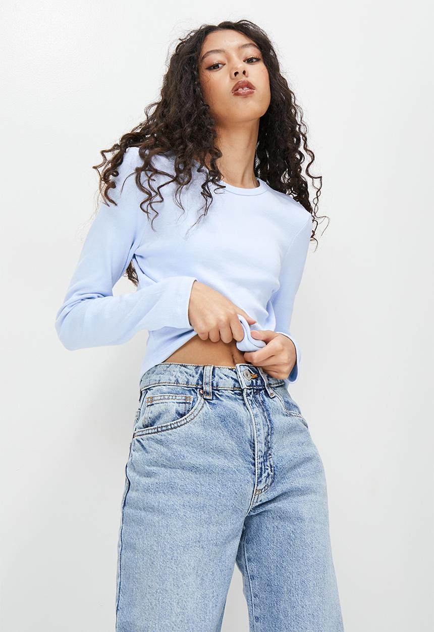 Blake - Basic meet and greet crew long sleeve tee - blue 