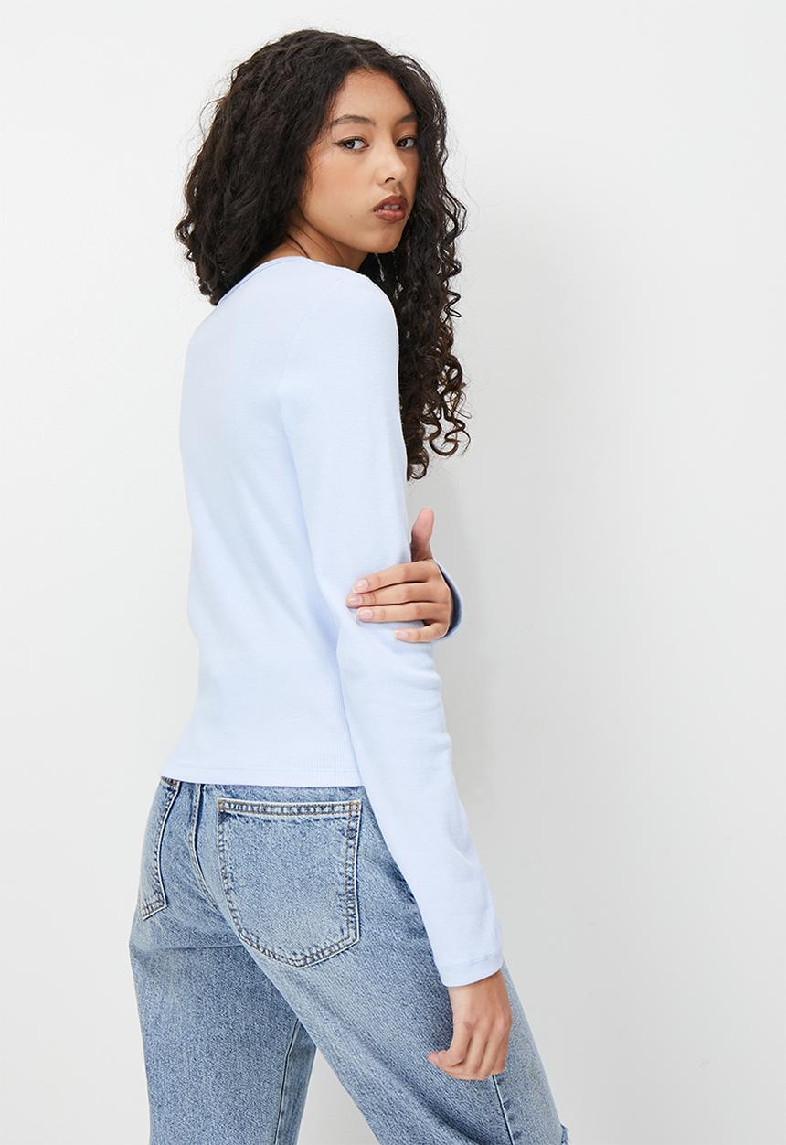 Blake - Basic meet and greet crew long sleeve tee - blue 