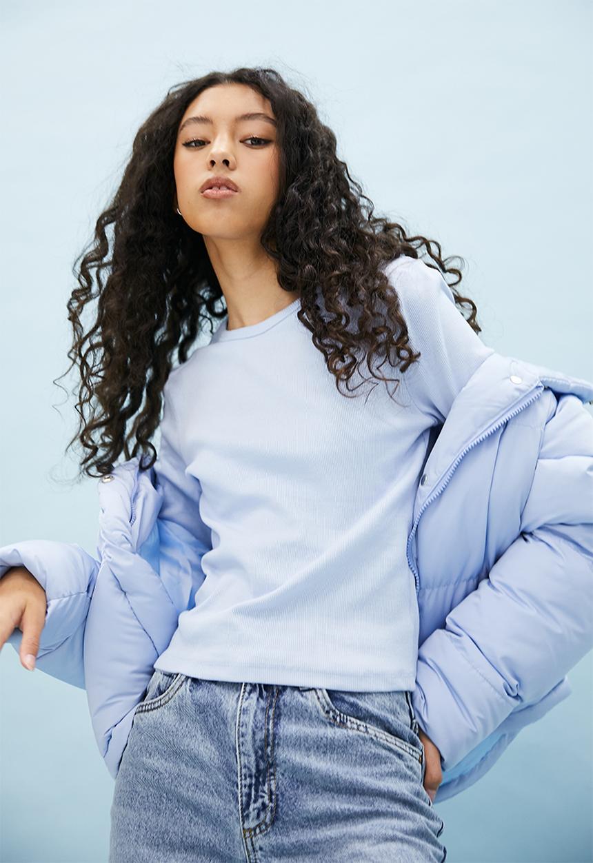 Blake - Basic meet and greet crew long sleeve tee - blue 