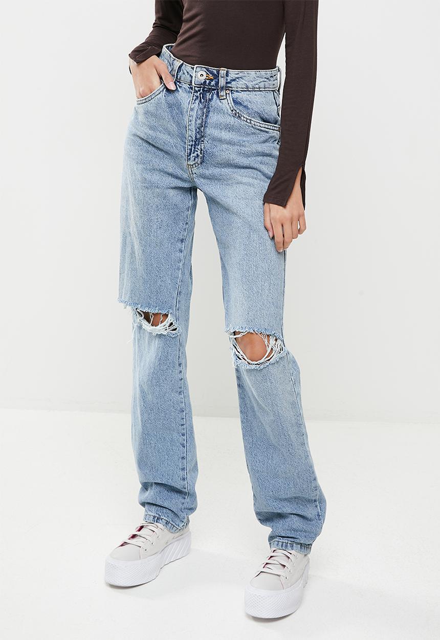Cotton On - Long straight jean - byron blue rip