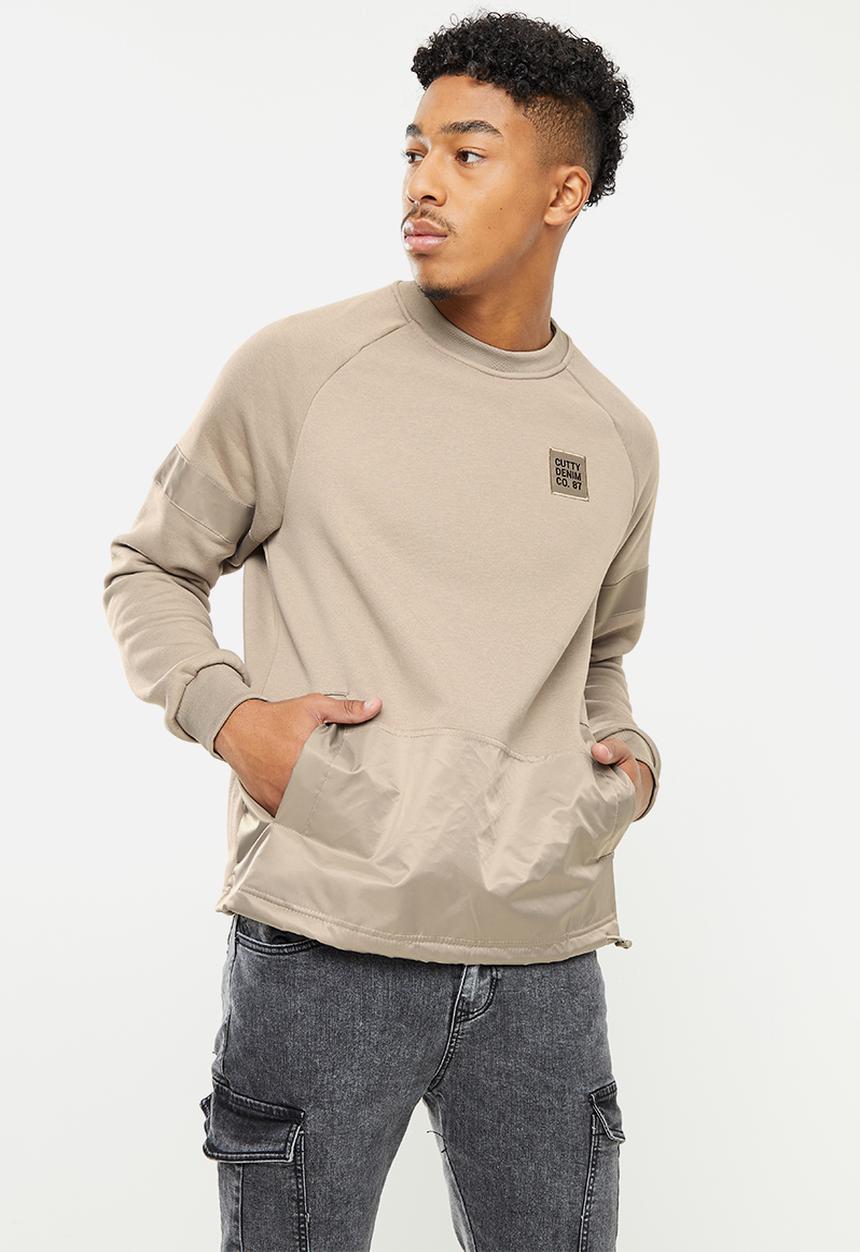 Cutty - Mens regular fit crew neck sweater - brown