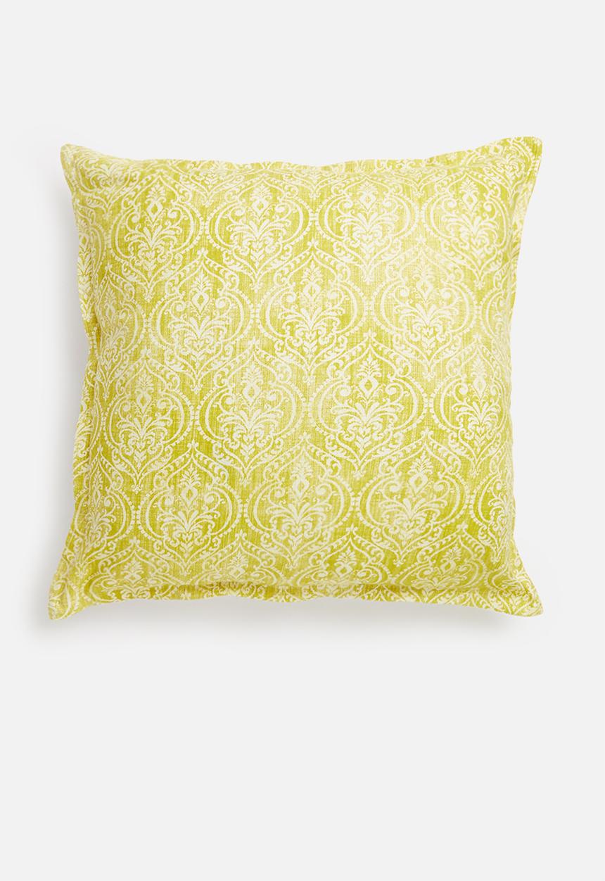 Grey Gardens - Acid demask cushion cover - yellow & white