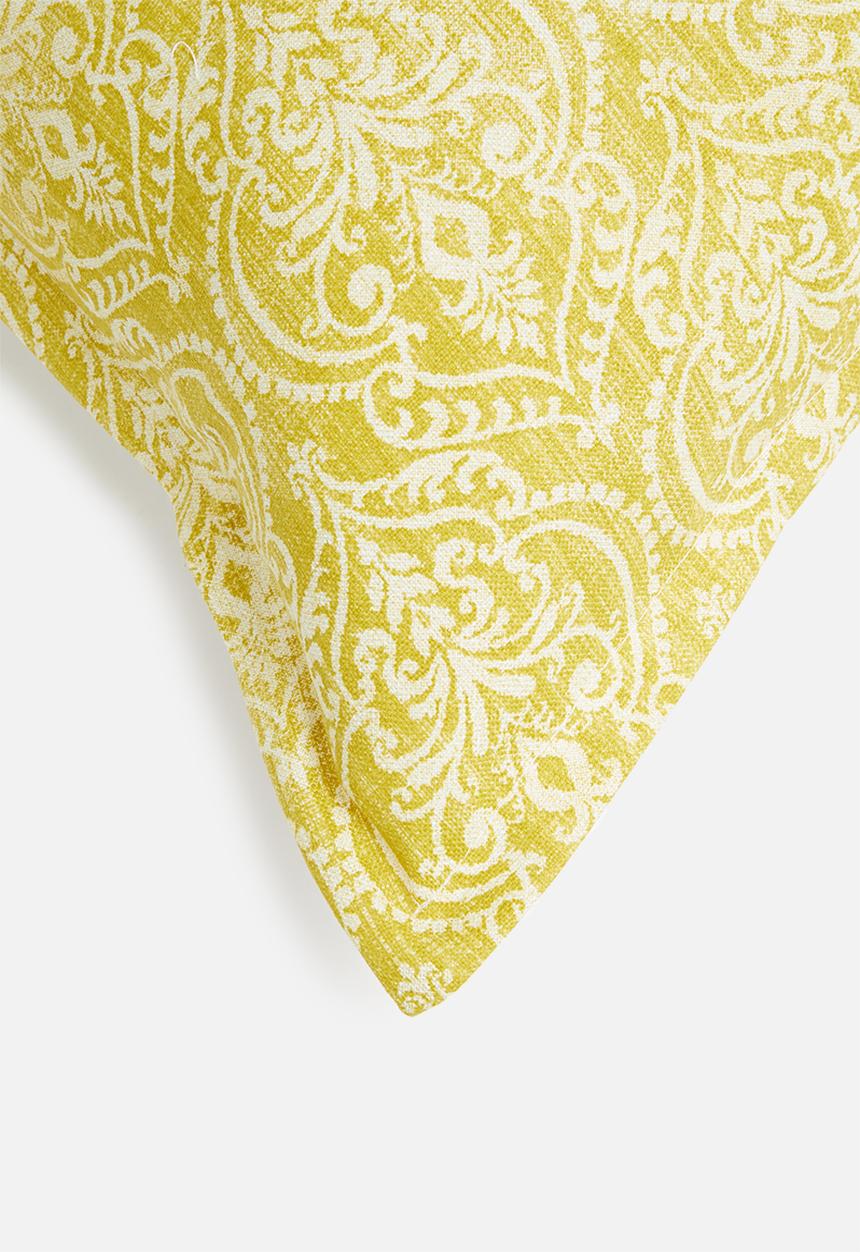 Grey Gardens - Acid demask cushion cover - yellow & white