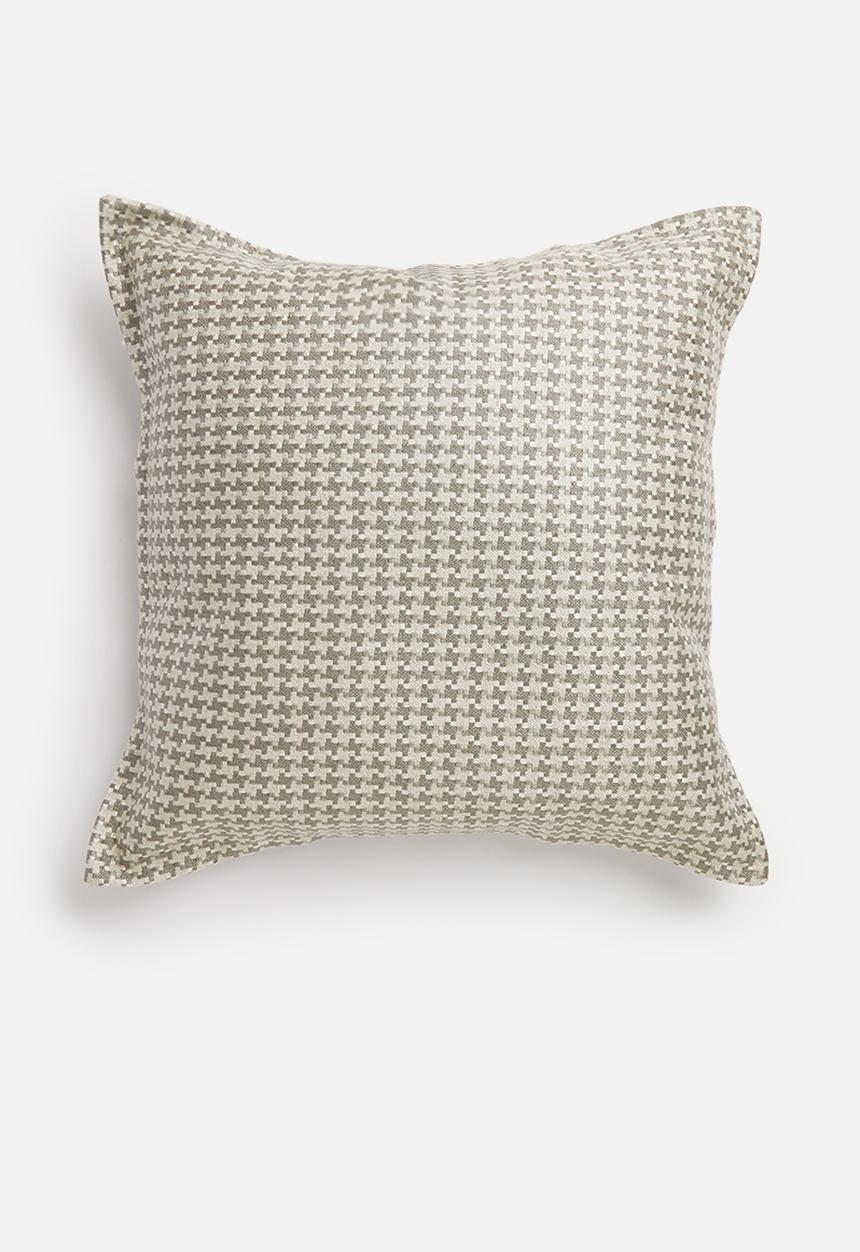 Grey Gardens - Hounds tooth cushion cover - natural