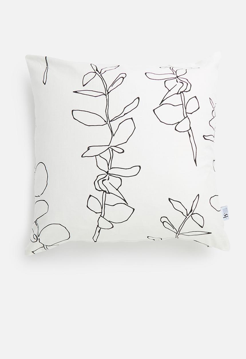 Sixth Floor - Sketched stem cushion cover - black & white
