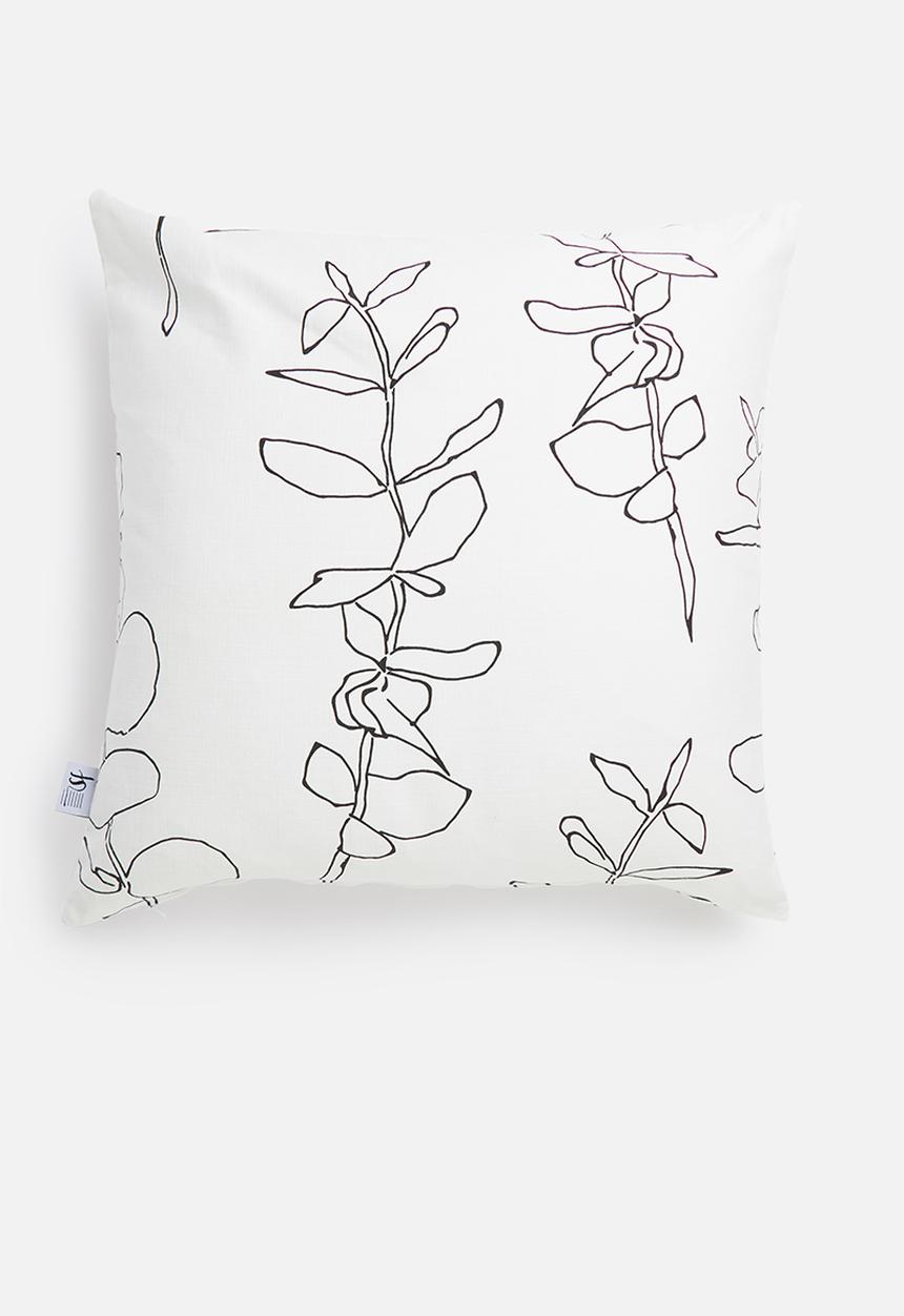 Sixth Floor - Sketched stem cushion cover - black & white