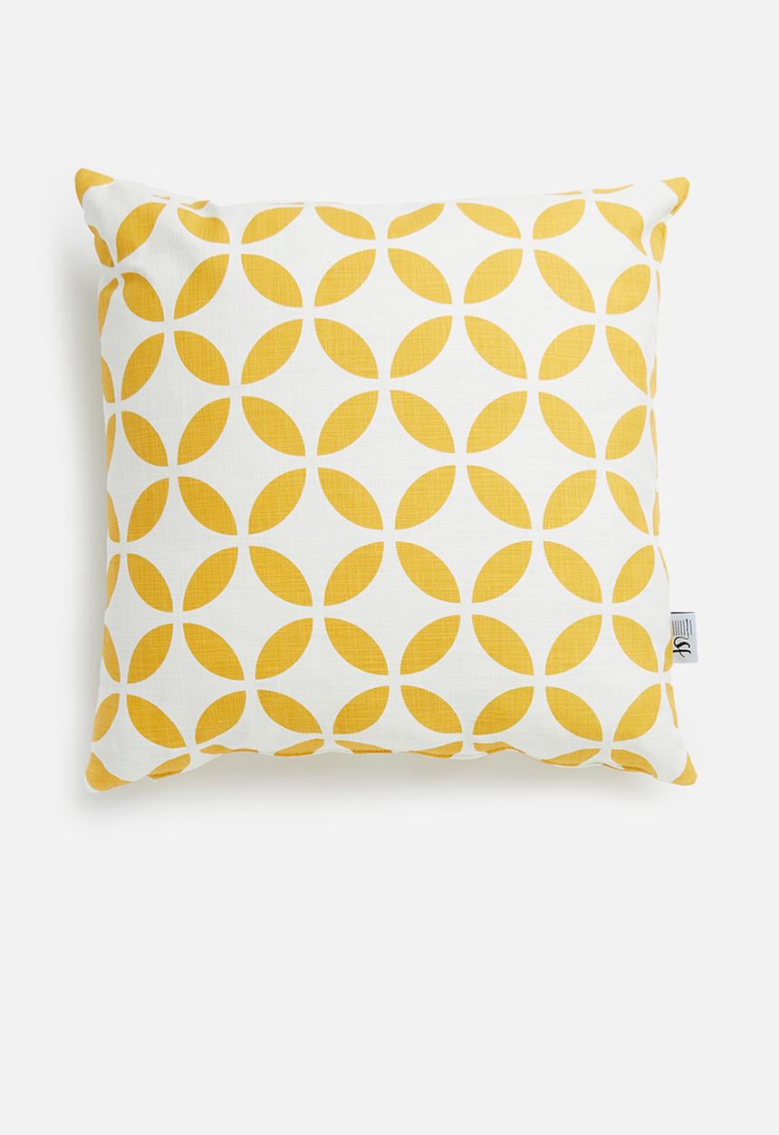 Sixth Floor - Jigsaw cushion cover - mustard & white