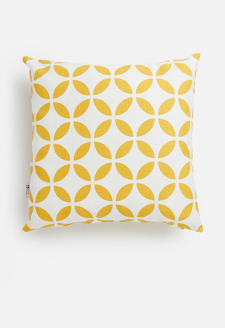 Sixth Floor - Jigsaw cushion cover - mustard & white