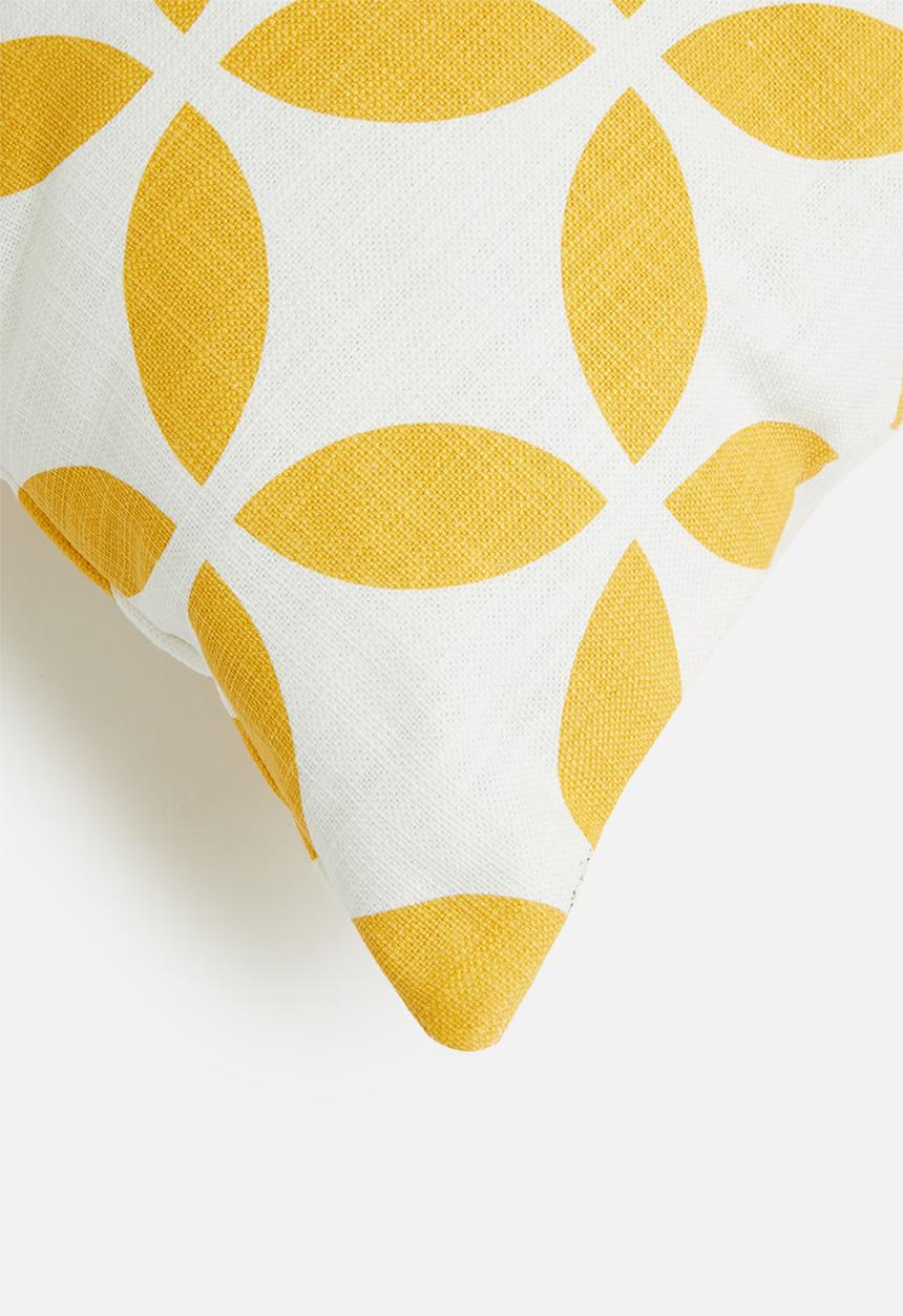 Sixth Floor - Jigsaw cushion cover - mustard & white