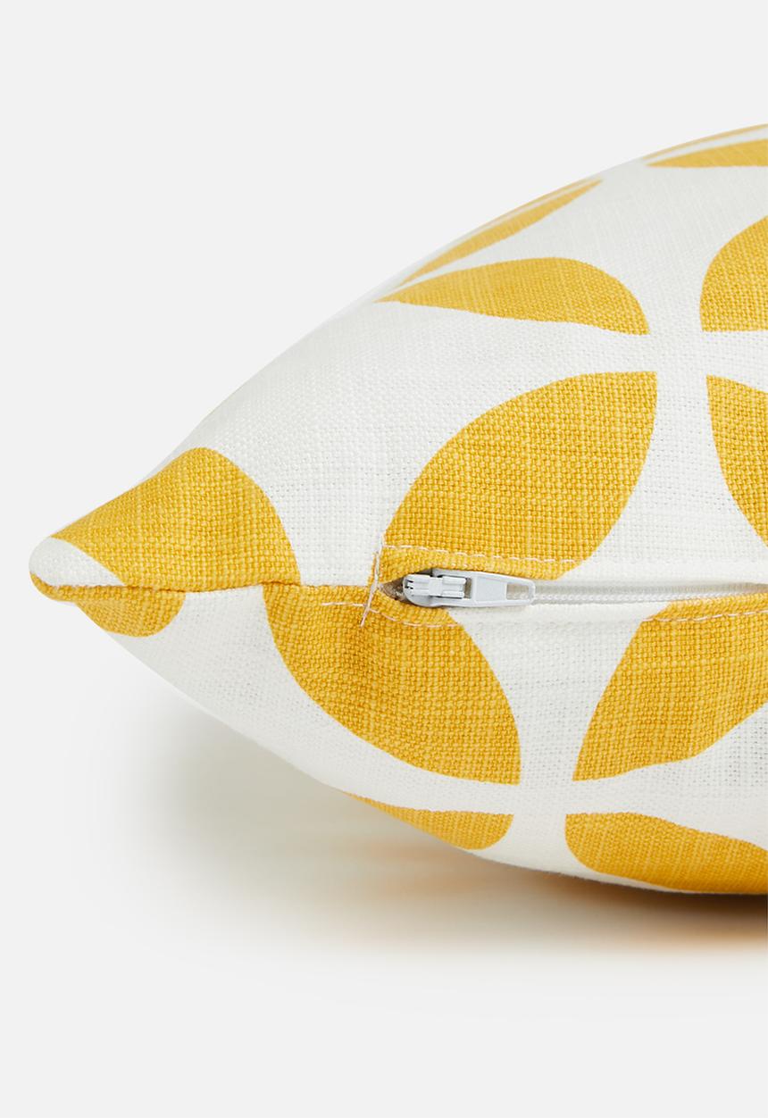 Sixth Floor - Jigsaw cushion cover - mustard & white