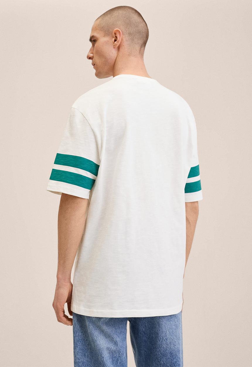 MANGO - Apollo 1981 cotton varsity t-shirt - Off White