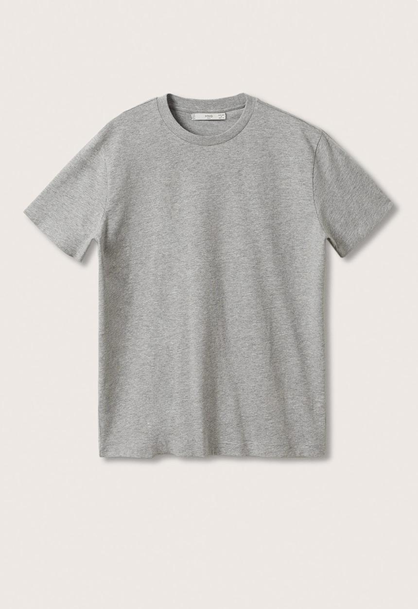 MANGO - Cherlo sustainable cotton basic T-shirt - grey