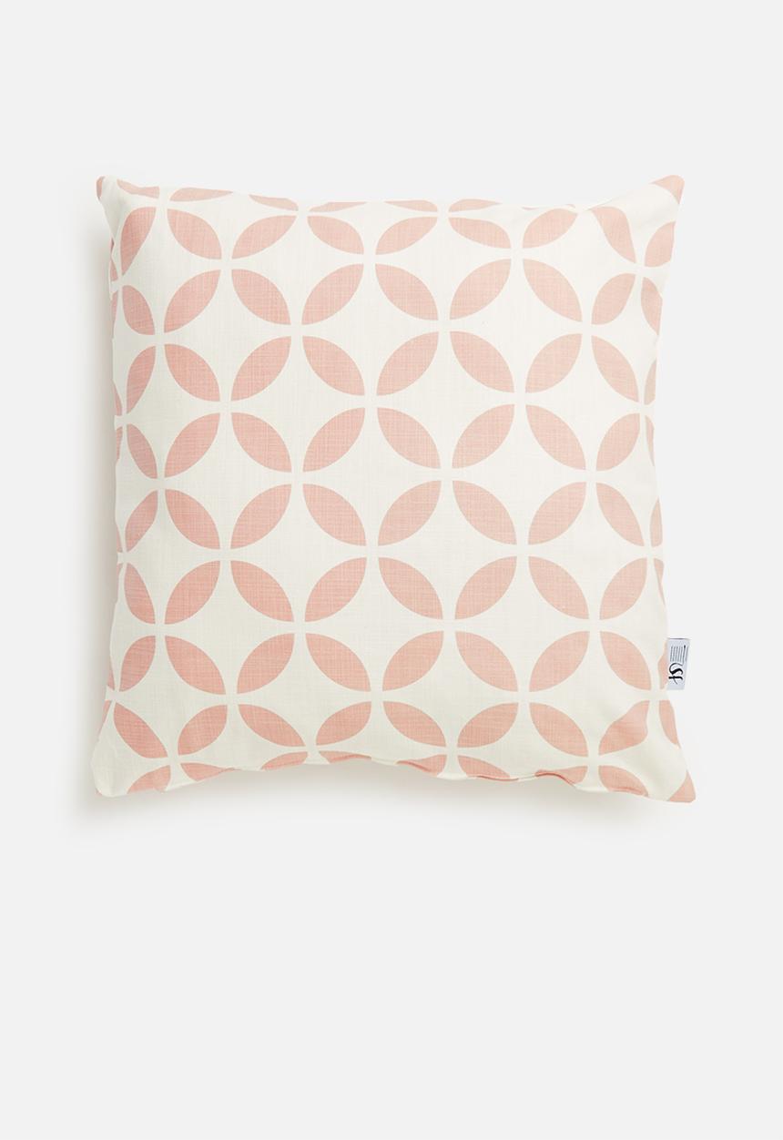 Sixth Floor - Jigsaw cushion cover - pink & white